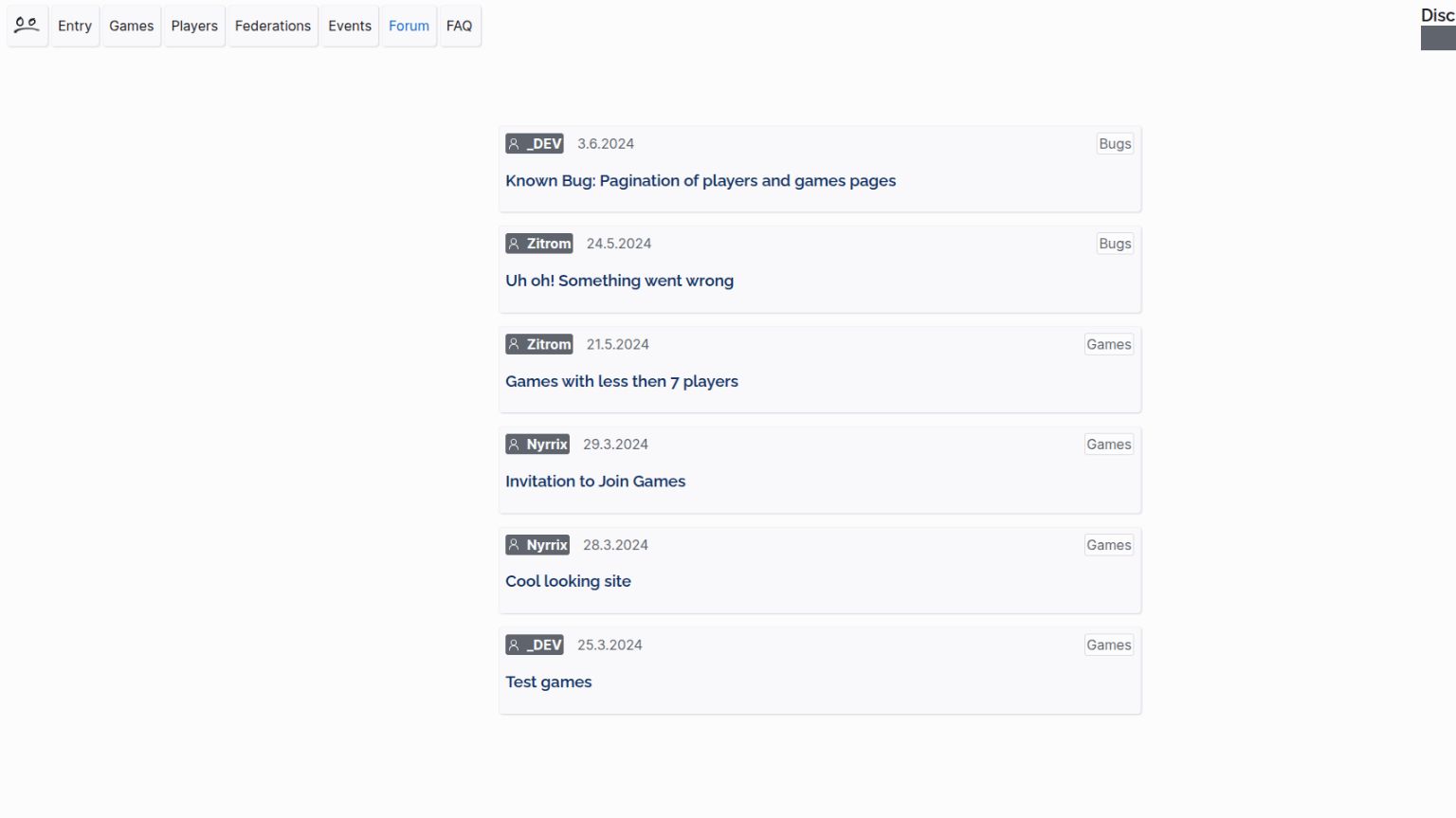Screenshot of the forum on the online diplomacy platform dplmc.com